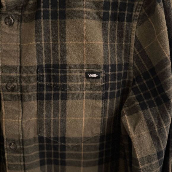 Vans Men's Plaid Shirt - Green and Black - Picture 2 of 6